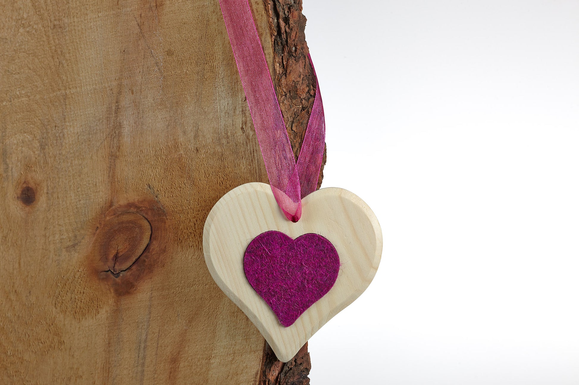 Zirbenherzen Filz Pink