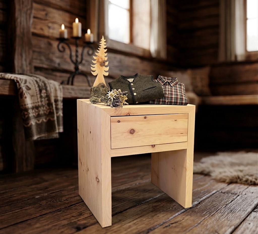 Swiss Pine Nightstand with Drawer