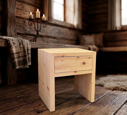 Swiss Pine Nightstand with Drawer